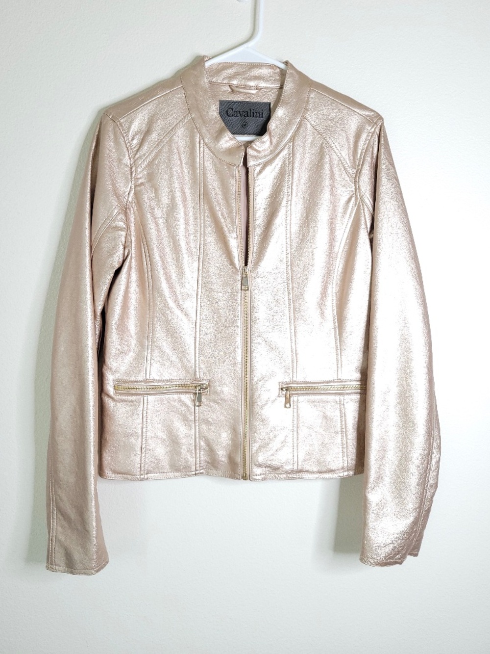 Cavalini Gold Faux Leather Vegan Jacket